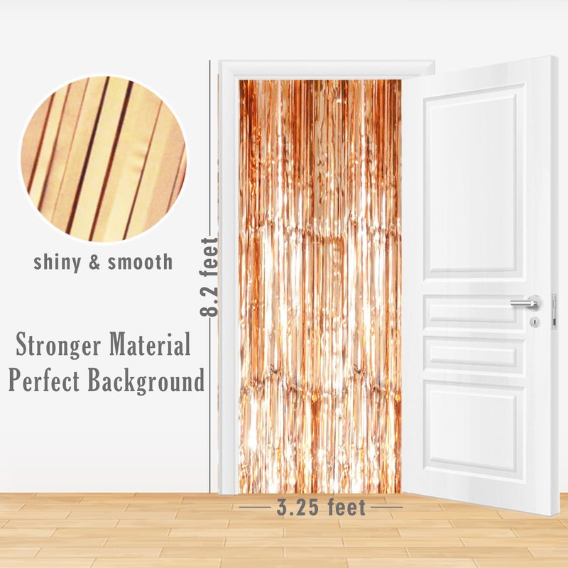 GOER 3.2 ft x 8.2 ft Metallic Tinsel Foil Fringe Curtains Party Photo Backdrop Party Streamers for Birthday,Graduation,New Year Eve Decorations Wedding Decor (Champagne Gold,1 Pack) - Image 5